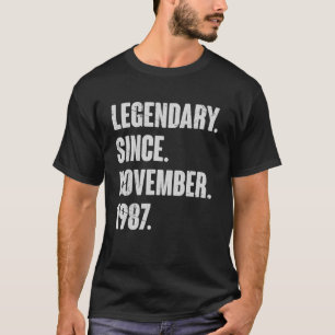 Legendary Since November 1987  35 Year Old 35th Bi T-Shirt