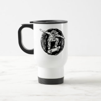 Legendary Skater Doing Mid-Air Skateboarding Travel Mug