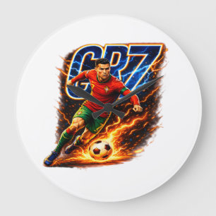 Legendary Soccer Player Abstract Art Portrait - Mo Large Clock