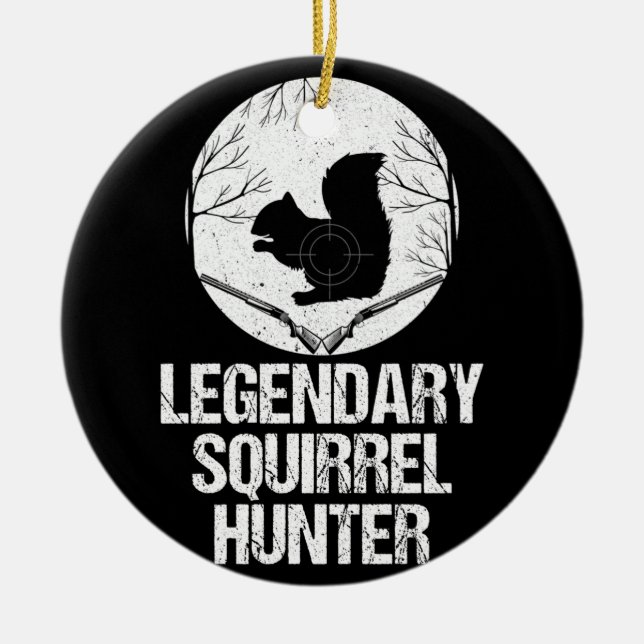 Legendary Squirrel Hunter Ceramic Tree Decoration (Front)