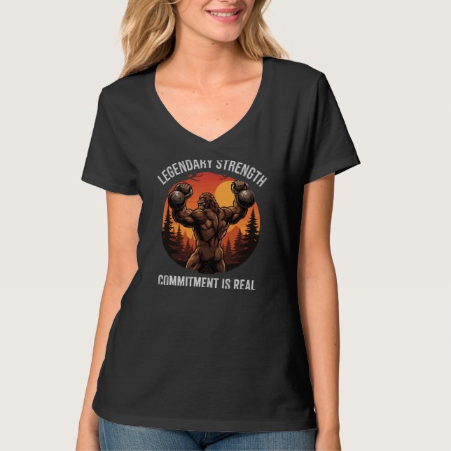 Legendary Strength Commitment Is Real | Gym Life T-Shirt (Front)