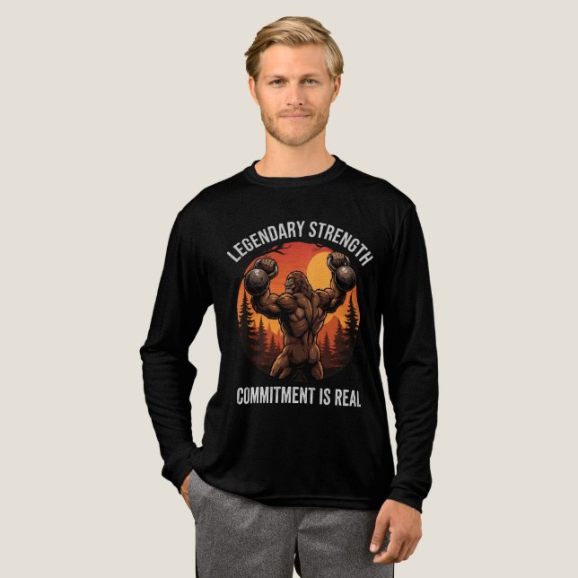 Legendary Strength Commitment Is Real | Gym Life Tri-Blend Shirt (Full Front)
