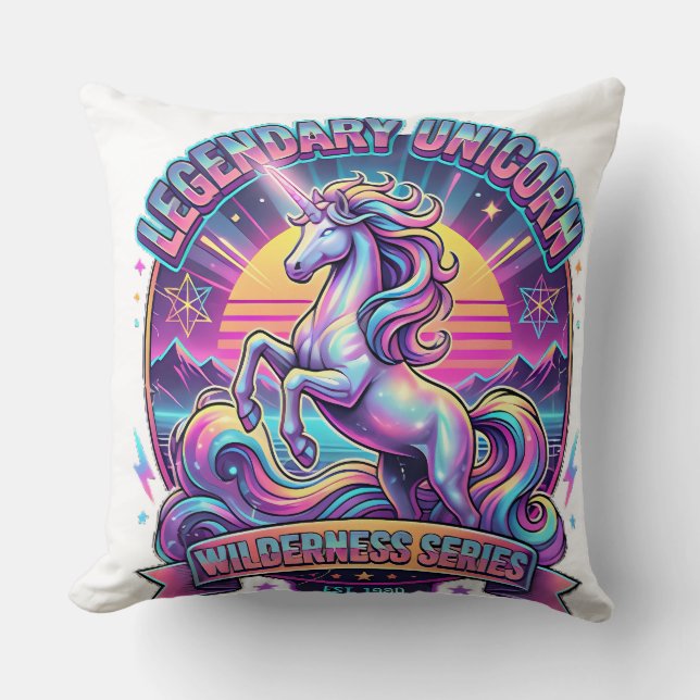 Legendary Unicorn Double Sided Throw Pillow (Front)