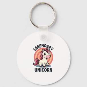 Legendary Unicorn Vintage Retro Cartoon Vector Des Key Ring