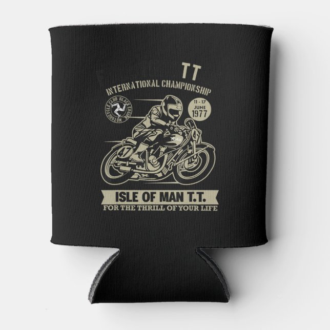 Legendary With Motorcycle Racing Art Gift Can Cooler (Front)