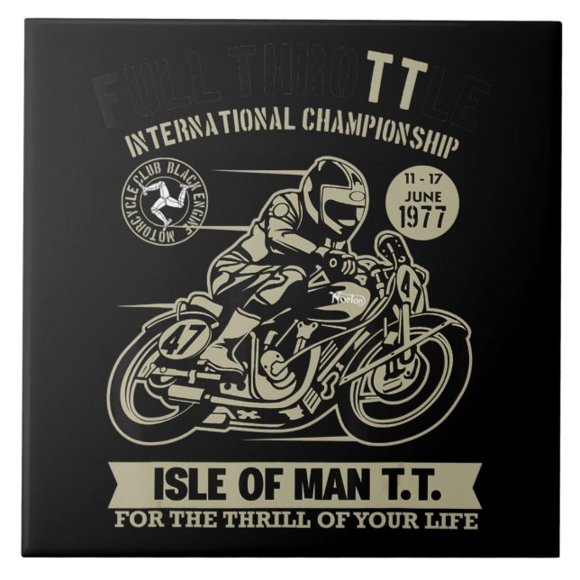 Legendary With Motorcycle Racing Art Gift Tile (Front)