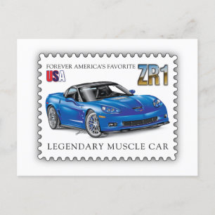 LEGENDARY Z-R-ONE AUTOMOBILE ART HOLIDAY POSTCARD