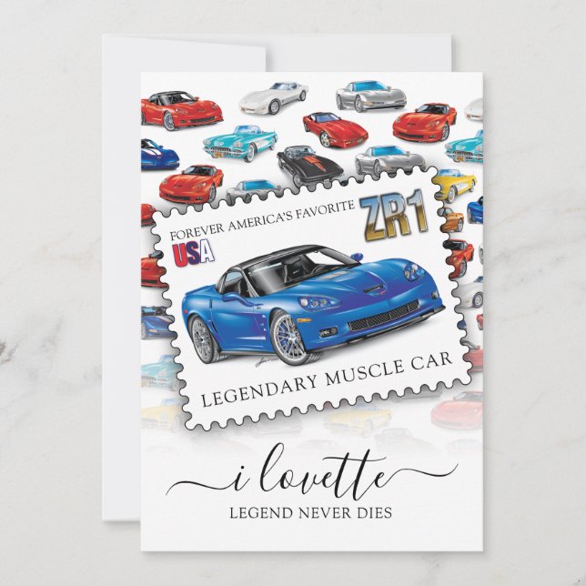 LEGENDARY Z-R-ONE AUTOMOBILE ART INVITATION (Front)