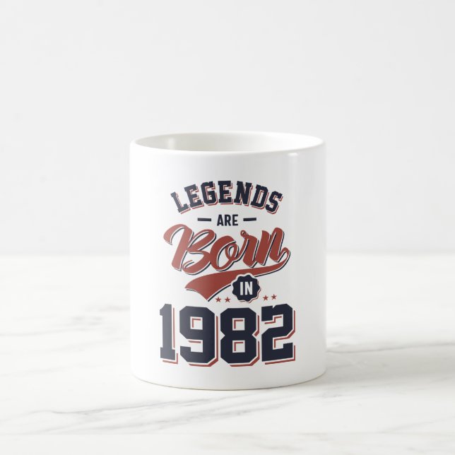 Legends Are Born in 1982 Birthday Gift Coffee Mug (Center)