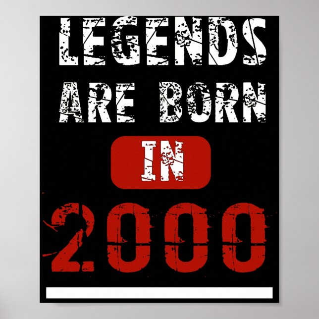 Legends Are Born In 2000 18 Years Old Poster (Front)