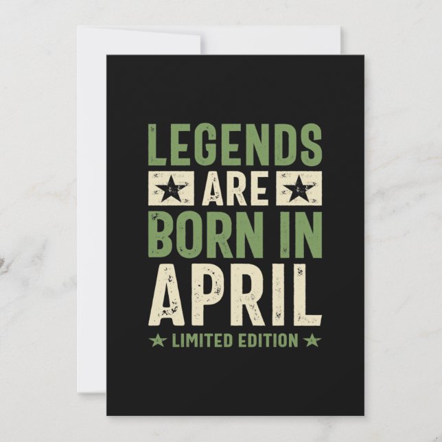 Legends are Born in April - April Birthday Invitation (Front)