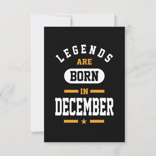 Legends Are Born In December RSVP Card (Front)