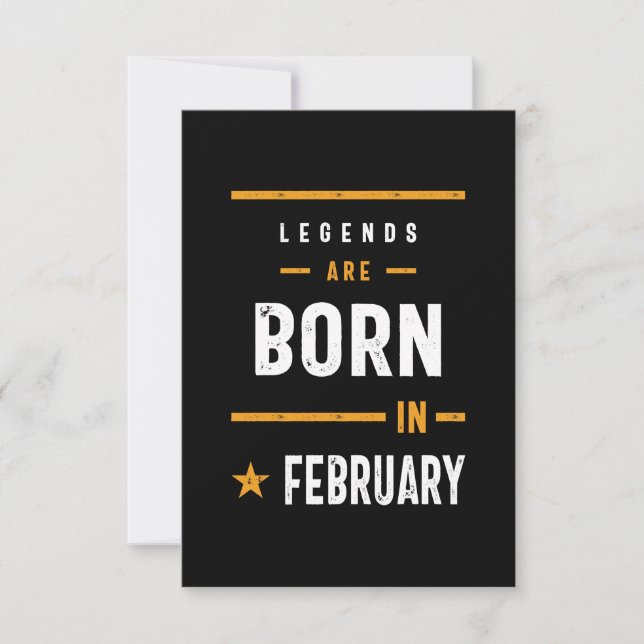 Legends Are Born In February RSVP Card (Front)