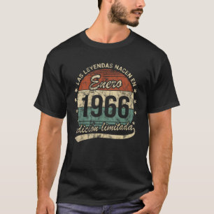 Legends Are Born In January 1966 Retro Man or Woma T-Shirt