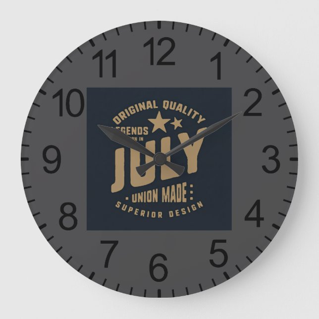Legends Are Born in July Original Quality Large Clock (Front)