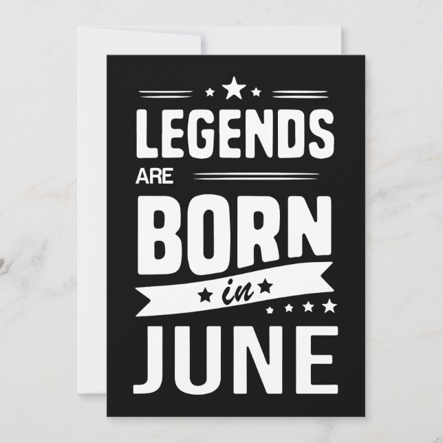 legends are born in june birthday t-shirts card (Front)