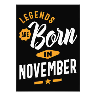 Legends Are Born In November Photo Print
