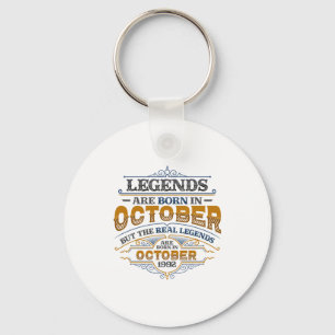 Legends Are Born In October 1992 Womens Birthday C Key Ring