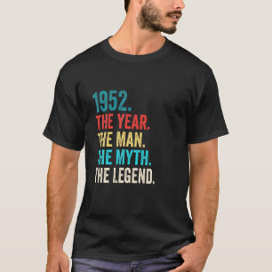 Legends Born In 1952 Man 70 Year Old 70Th Birthday T-Shirt