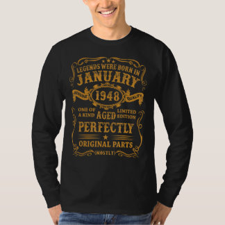 Legends Born In January 1948 75 Year Old 75th Birt T-Shirt