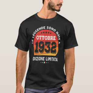 Legends Born In October 1932 90th Birthday 90 Year T-Shirt