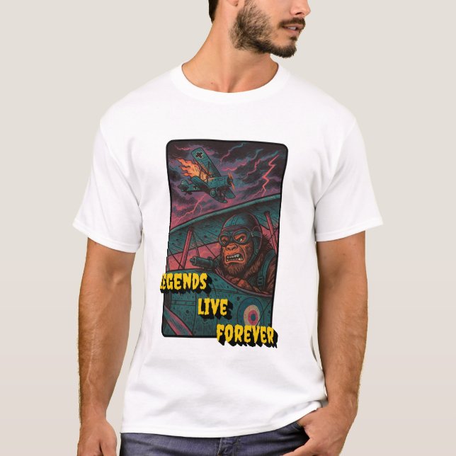Legends Live Forever – Bigfoot WWI Dogfight T-Shirt (Front)
