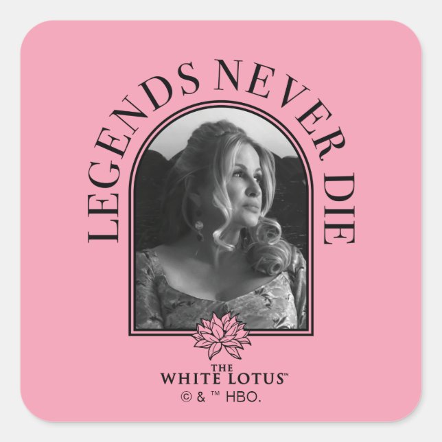 Legends Never Die - The White Lotus Square Sticker (Front)