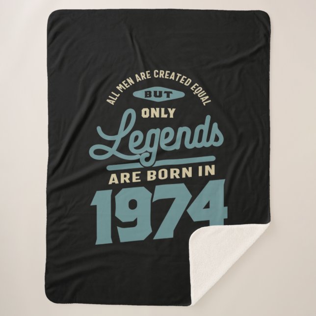 Legends Since 1974 Birthday Gift Sherpa Blanket (Front)
