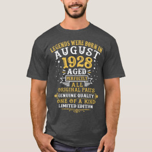 Legends Were Born In August 1928 94 Years Old 94th T-Shirt