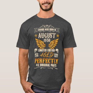 Legends Were Born in August 1950 - Rocker Biker 72 T-Shirt