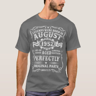 Legends Were Born In August 1952 70th Birthday Gif T-Shirt