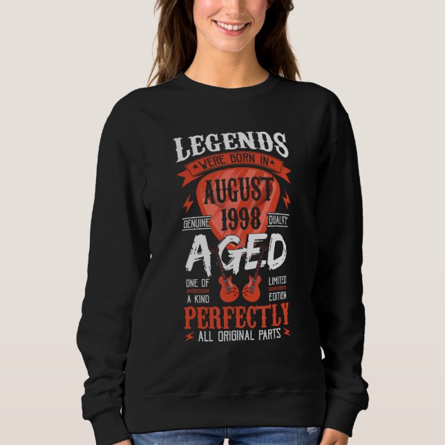 Legends Were Born In August 1998  Guitar Pick Guit Sweatshirt (Front)