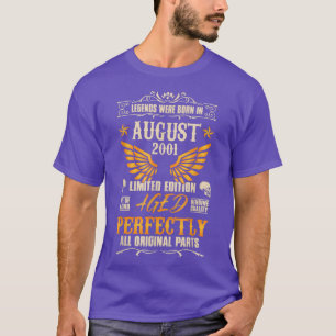 Legends Were Born in August 2001 - Rocker Biker 19 T-Shirt