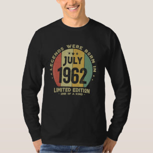 Legends Were Born In July 1962 Vintage 60th Birth T-Shirt