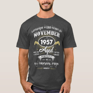 Legends Were Born In November 1957 65th Birthday D T-Shirt