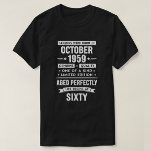 Legends Were Born In October 1959 60Th Birthday Gi T-Shirt