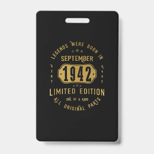 Legends Were Born In September 1942 79th Birthday ID Badge