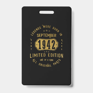 Legends Were Born In September 1942 79th Birthday ID Badge