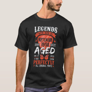 Legends Were Born In September 1958 Guitar Pick G T-Shirt