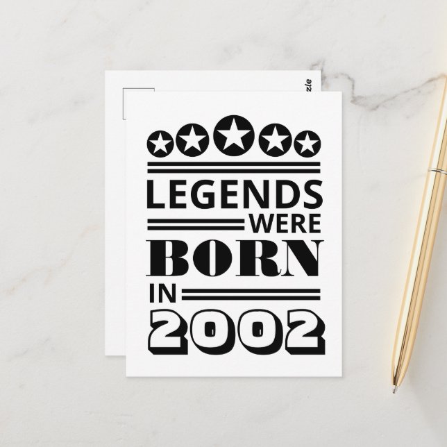 Legends Were Born Postcard (Front/Back In Situ)