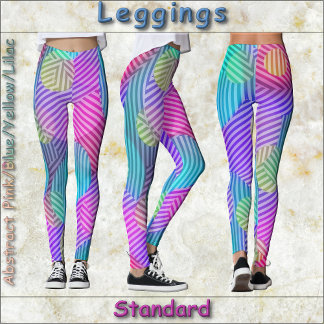 LEGGINGS - Abstract Pink/Blue/Yellow/Lilac