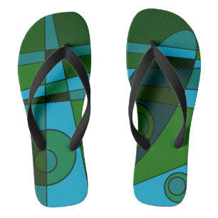 Leggings Abstract Surfing Turquoise Green Shade Jandals