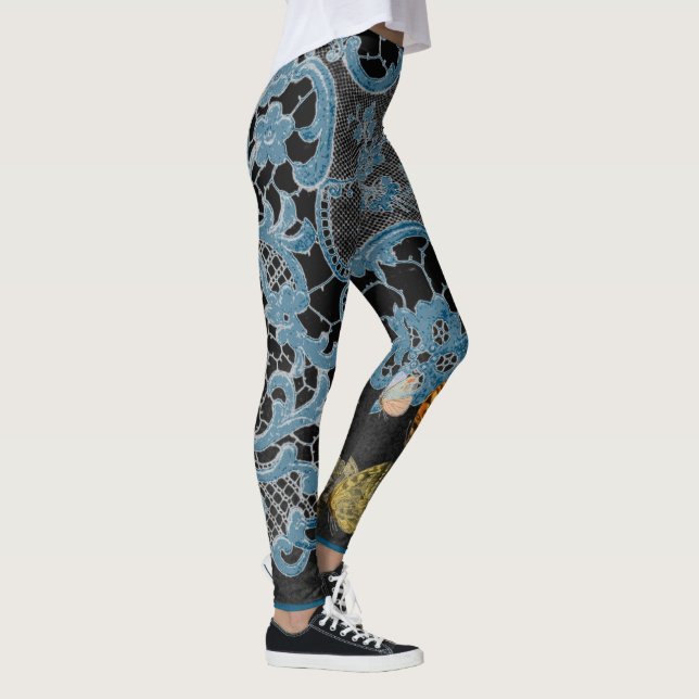 LEGGINGS ANTIQUE LACE PATTERN WITH BUTTERFLIES (Right)