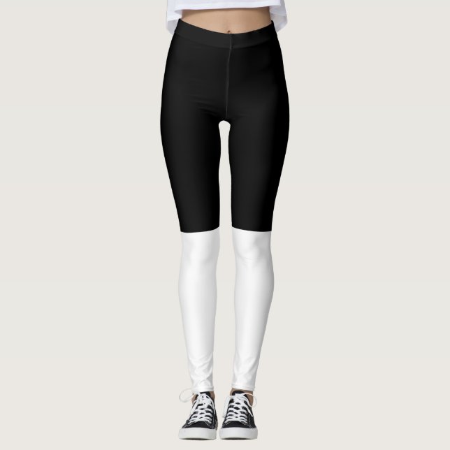 Leggings bicolor, black and white (Front)