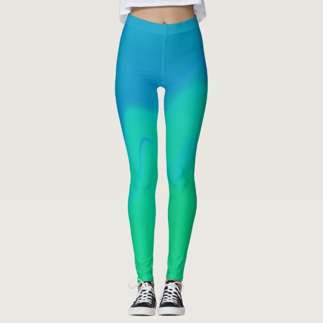 Leggings ~ blue and green (Front)