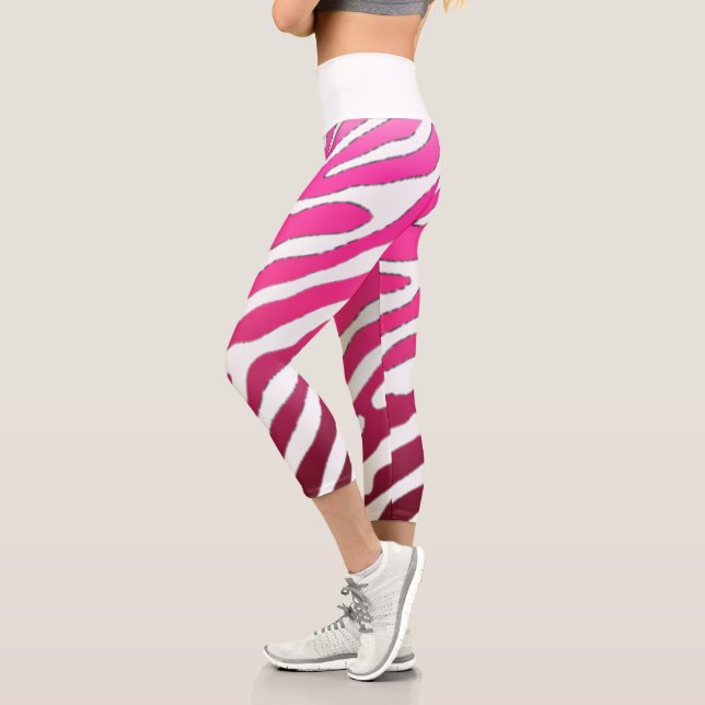 Leggings Capri of degraded pink tiger (Left)