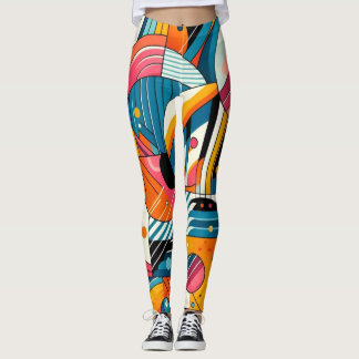 Leggings - Colourful Geometric Design, Art