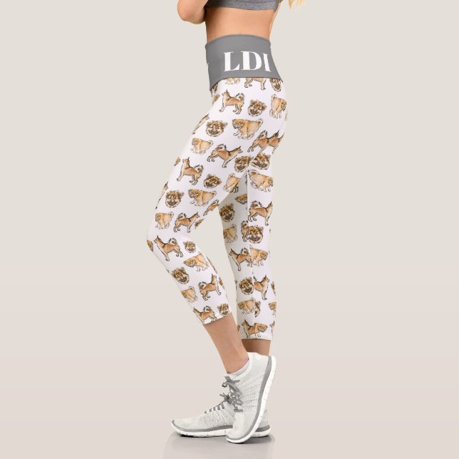 leggings custom name & initials Icelandic sheepdog (Left)