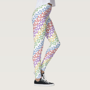 Leggings - Diagonal Bands of Colored Stars