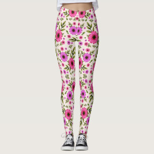 Leggings featuring a vibrant floral pattern 